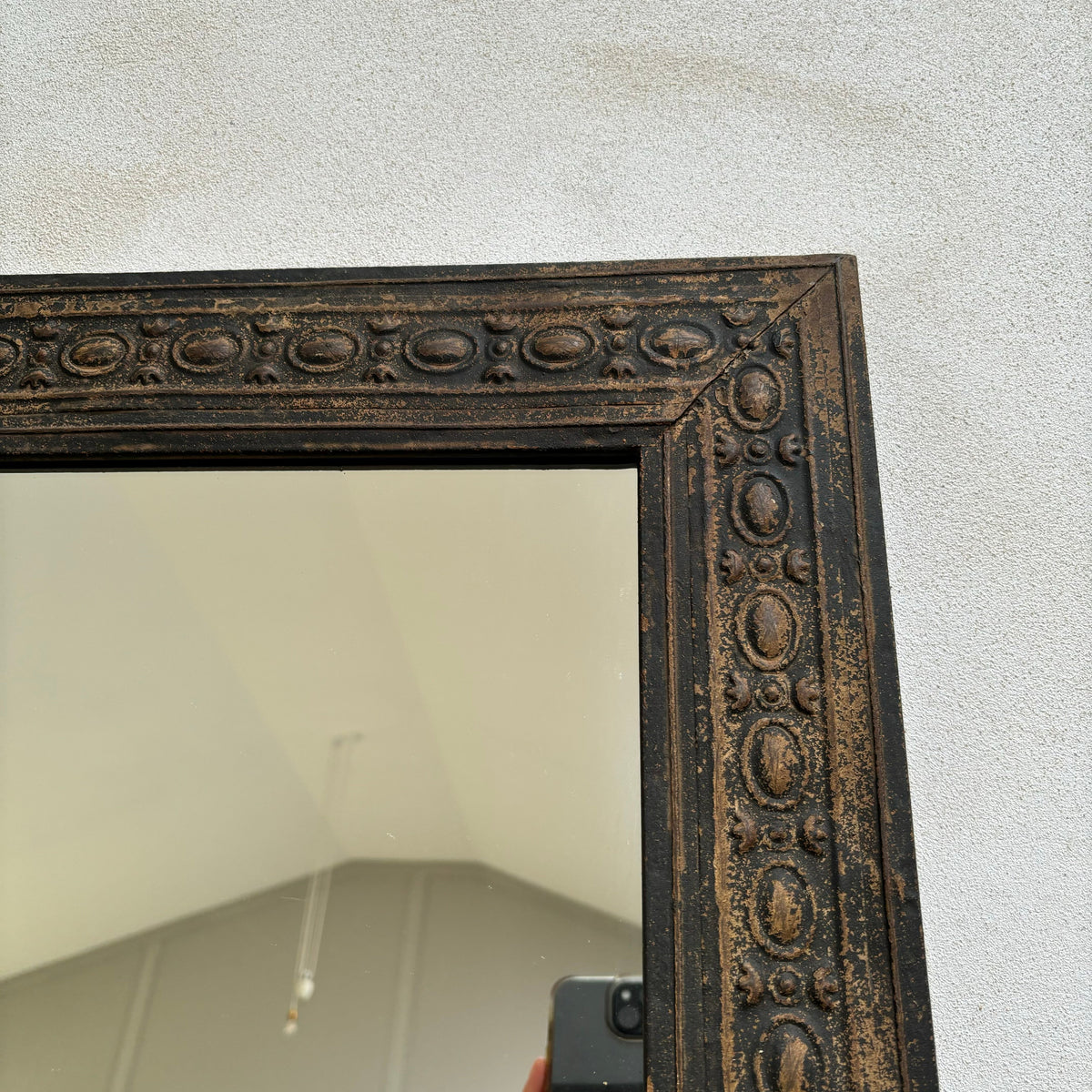 Distressed Metal Framed Mirror