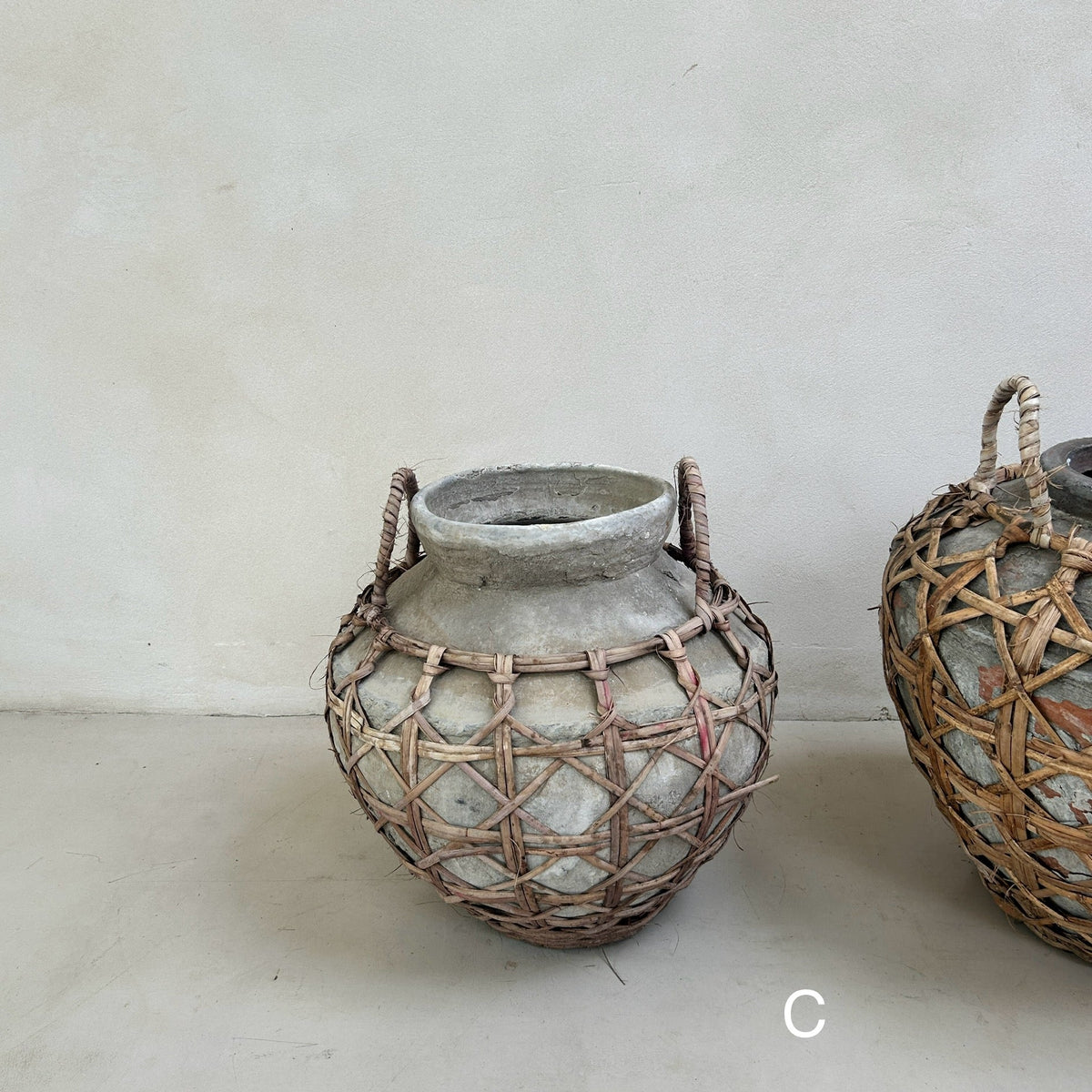 Large clay raffia antique Sabu Sumba water pots