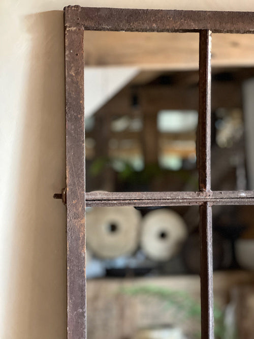 Antique iron window mirror | Laurie