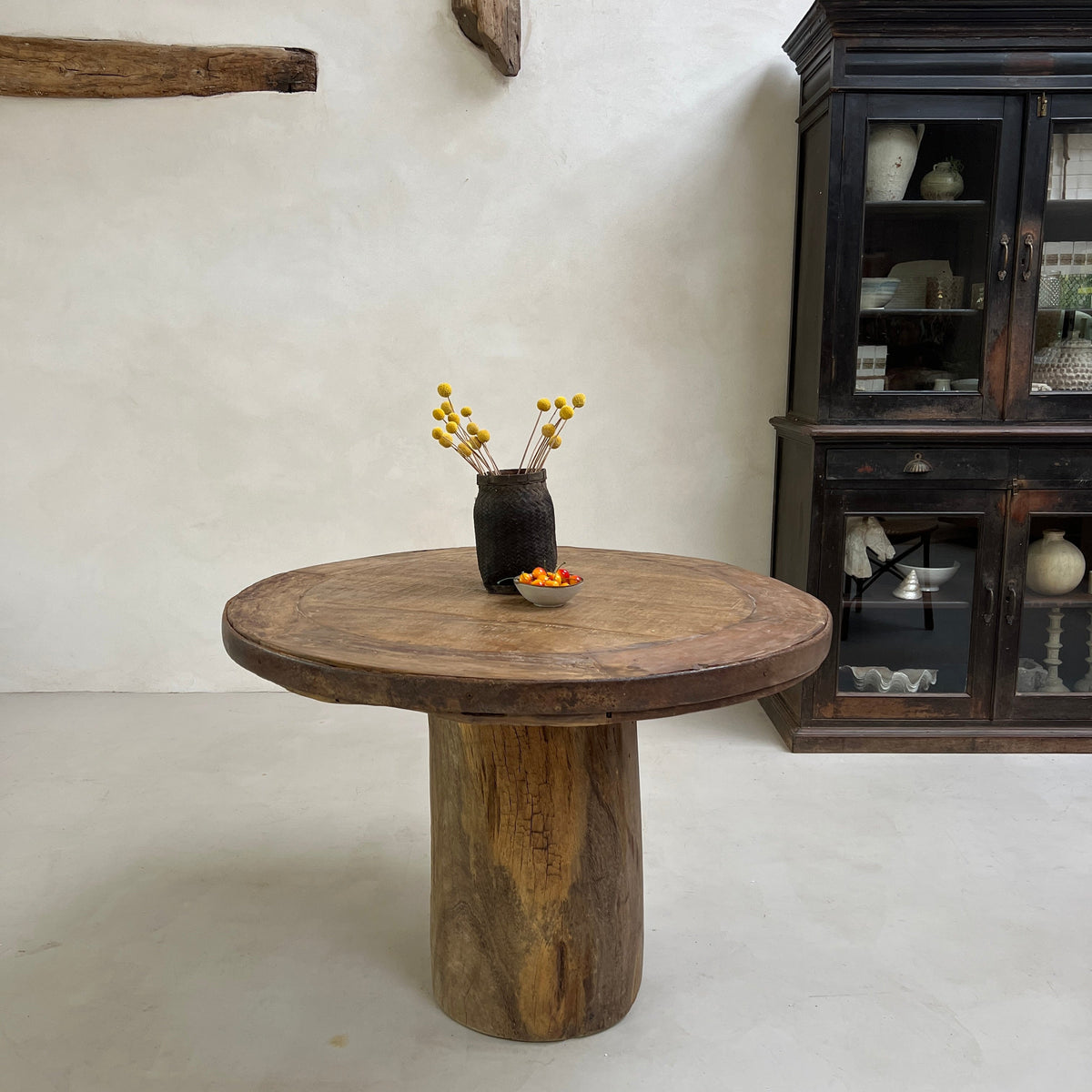 Salvaged Teak Round Dining Table