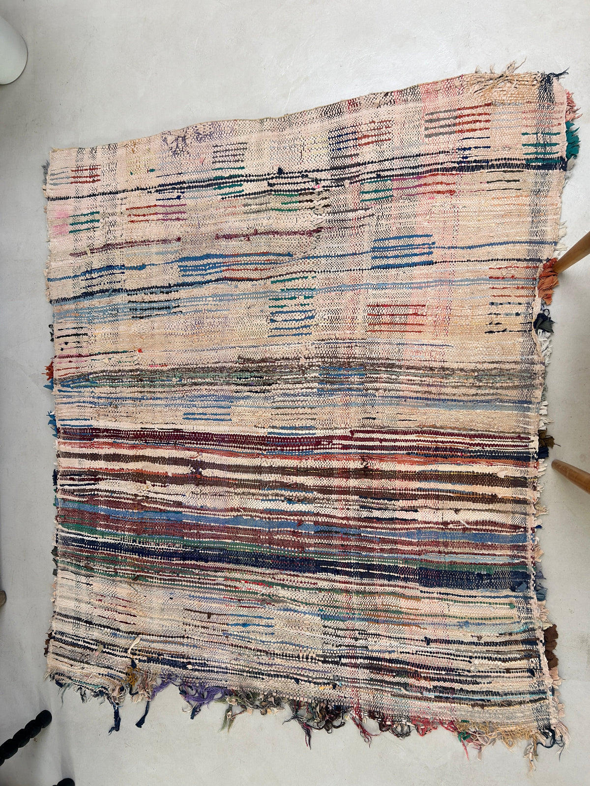Vintage Moroccan Handmade Tuffed Rag Rug | 232 X 115
