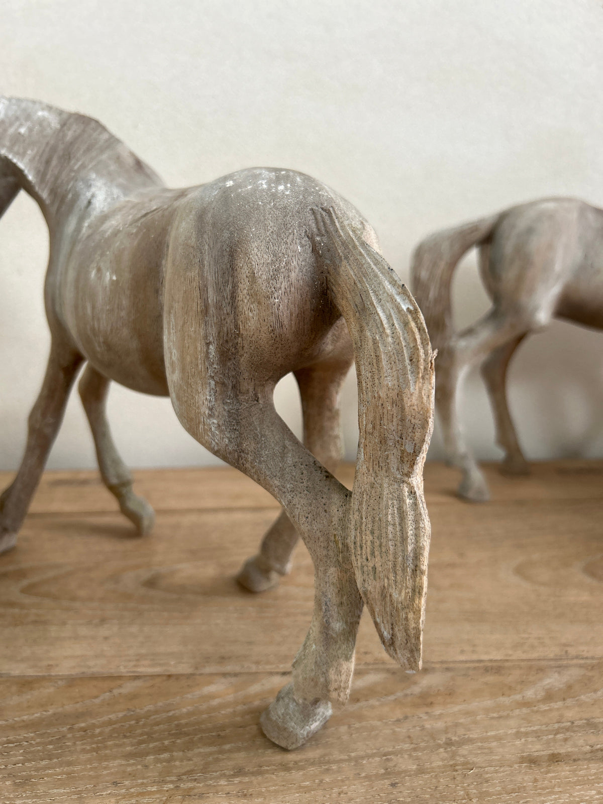 Vintage hand-carved wooden horse